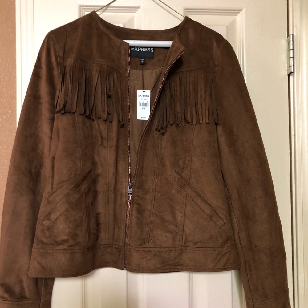 Brand New Brown faux suede jacket
